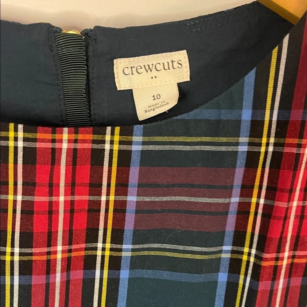 J. Crew Crewcuts Girls' Green Tartan Tiered Dress Sz 10 EXCELLENT Condition